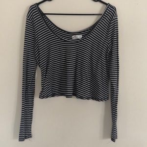 Hollister brand long sleeve striped crop top